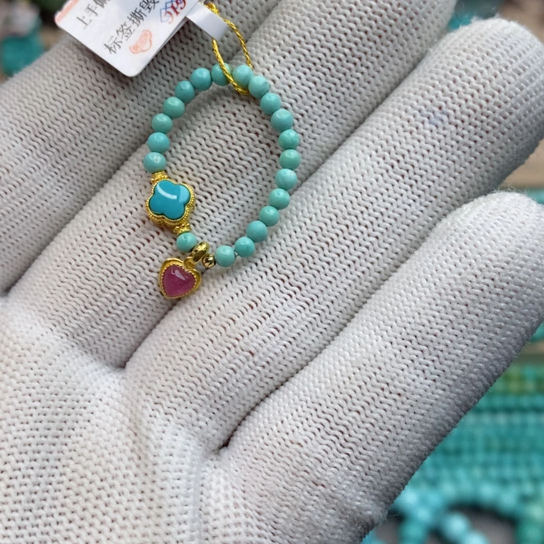 绿松石珠宝奇石18K金镶嵌