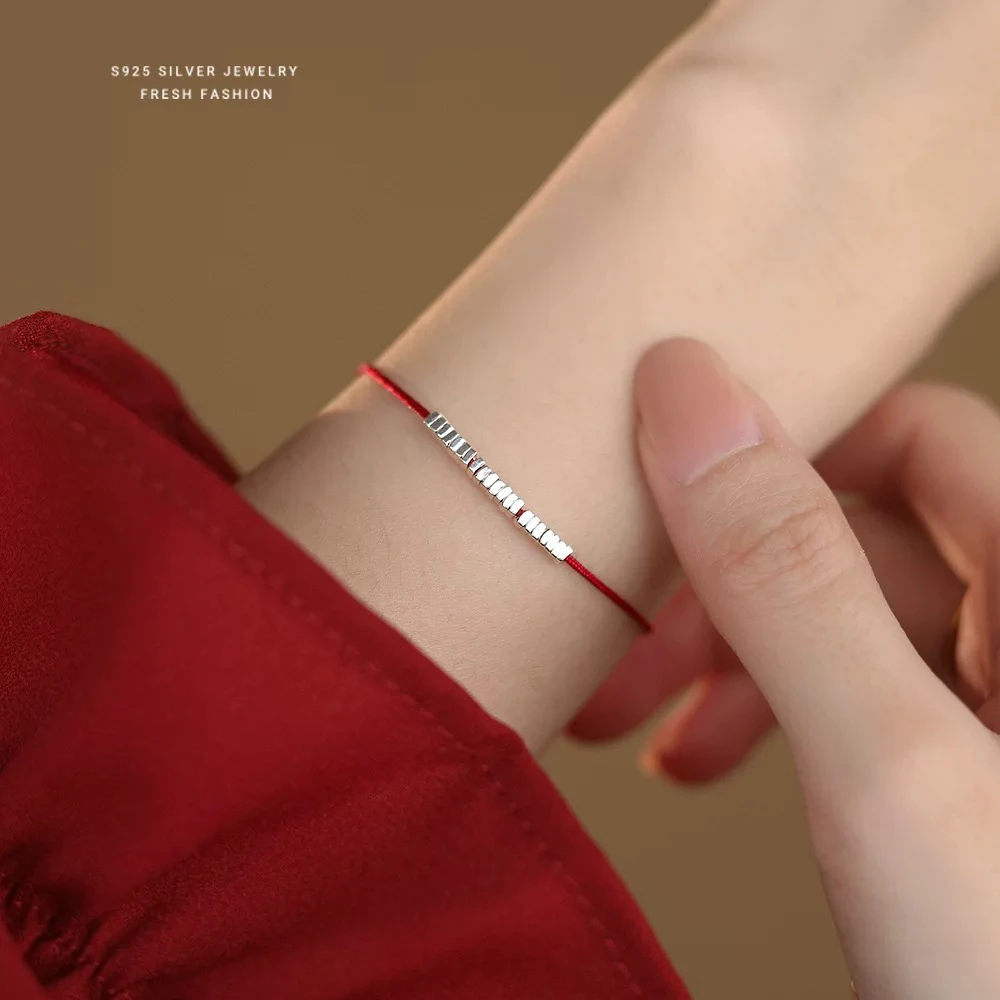 925银手链 纯银碎银新中式碎银子学生女民族风闺蜜生日礼物情侣