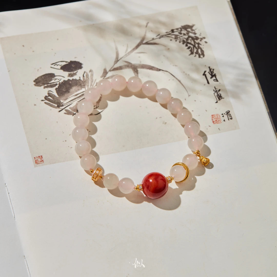 L【红鸢】·似梓珠宝· 18K藕粉单圈手串  XYGD371016-C