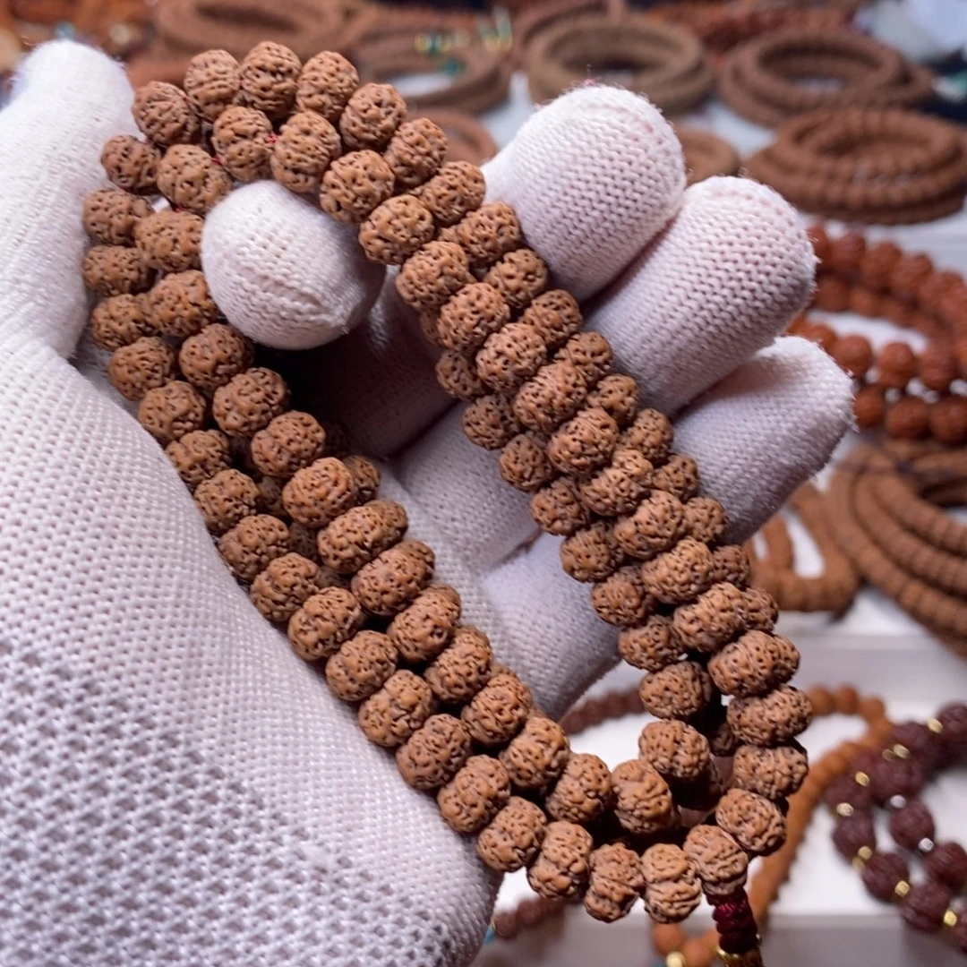 金刚菩提手串五瓣飞碟老树梅花双龙，尺寸9+