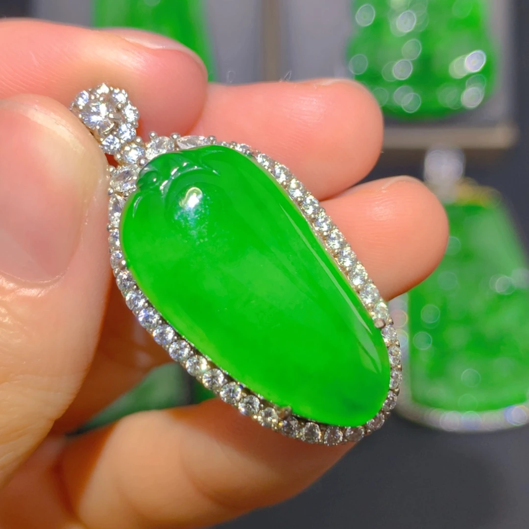 【闪购商品】翡翠吊坠(不含链)银S925镶嵌