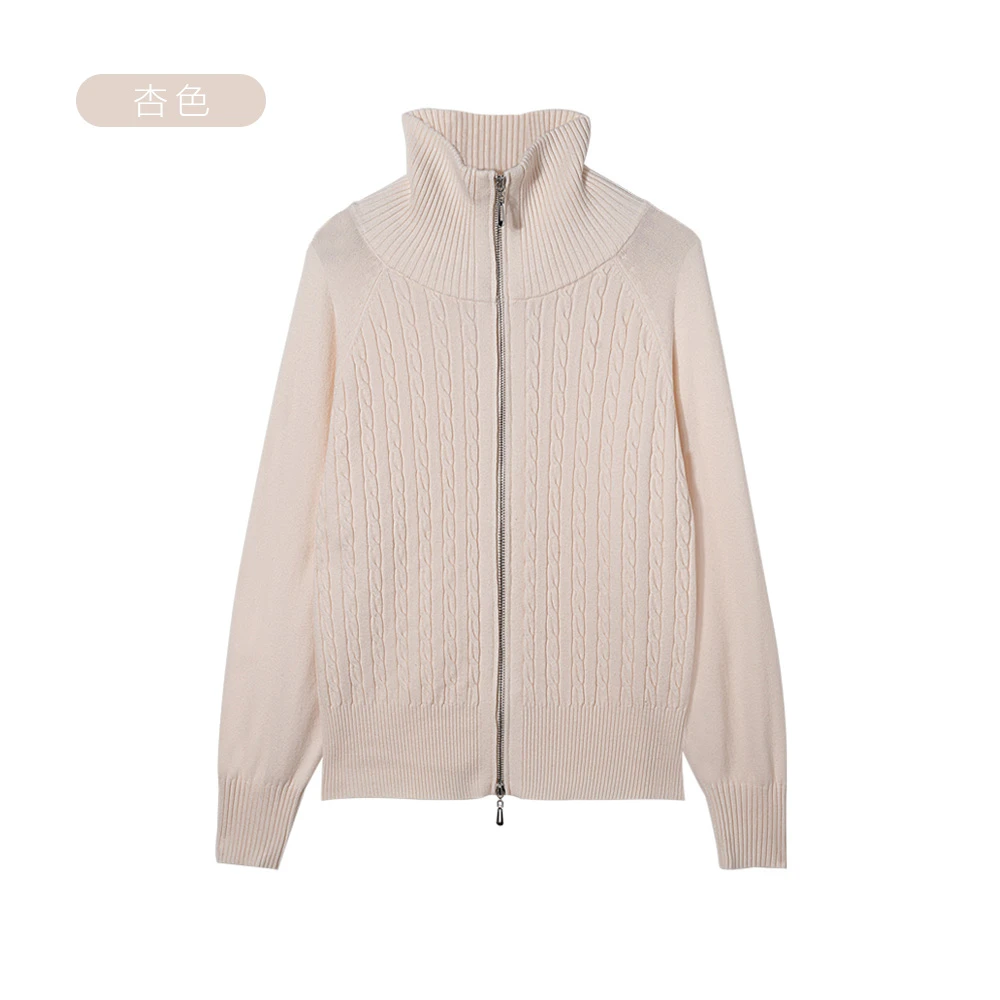 A 70015-1：早秋新款2025时尚慵懒双拉链高领针织衫ZS