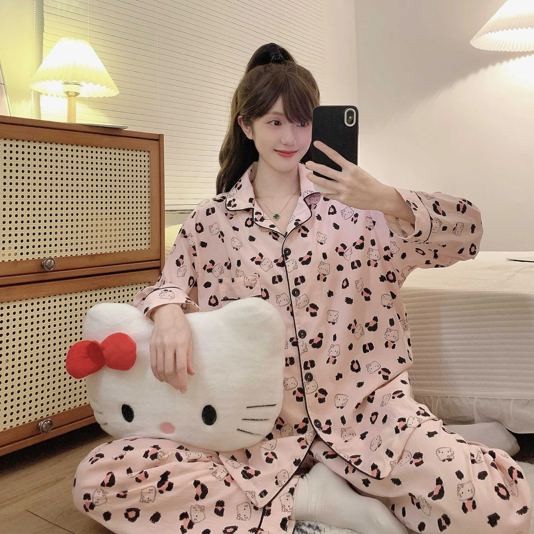 大码300斤夏季新款睡衣女长袖长裤加肥加大家居服宽松长袖短袖