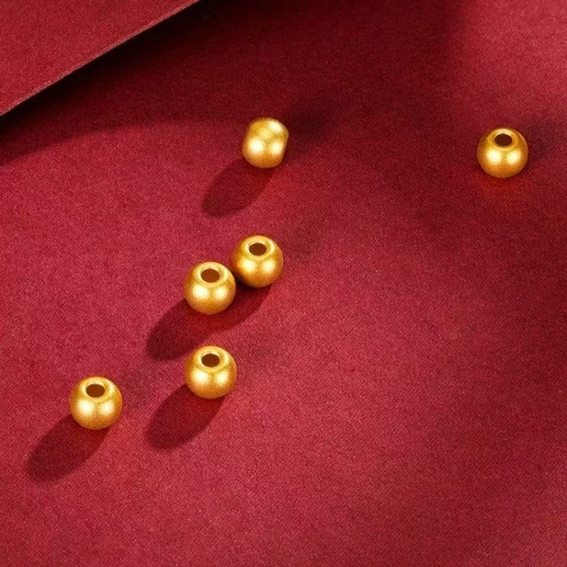 【金缘】足金999亮面卡5MM金珠百搭DIY配饰FGBM13