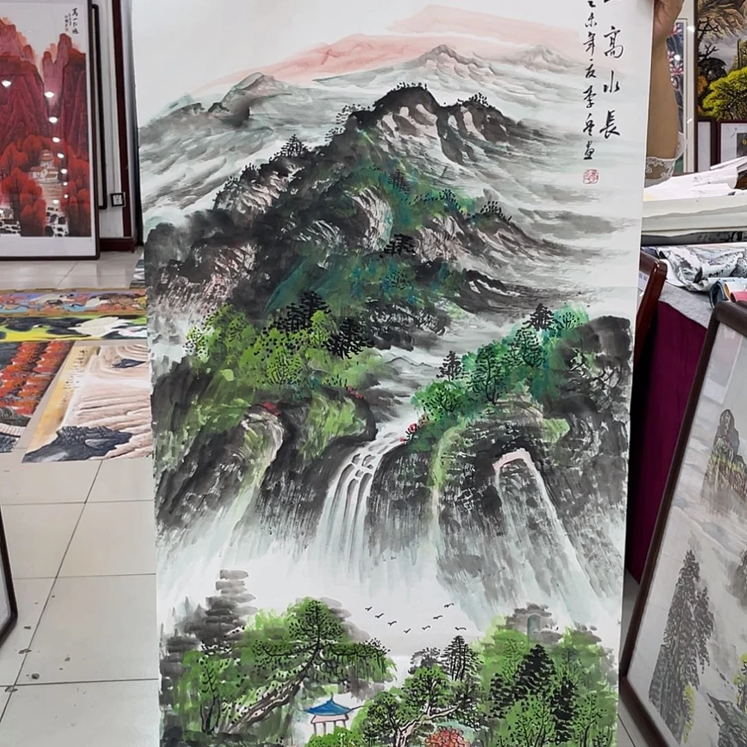 国画纯手绘的山水花鸟