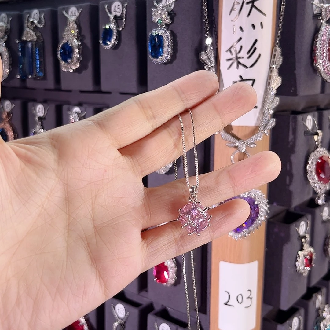 颈饰蓝宝石银S925镶嵌