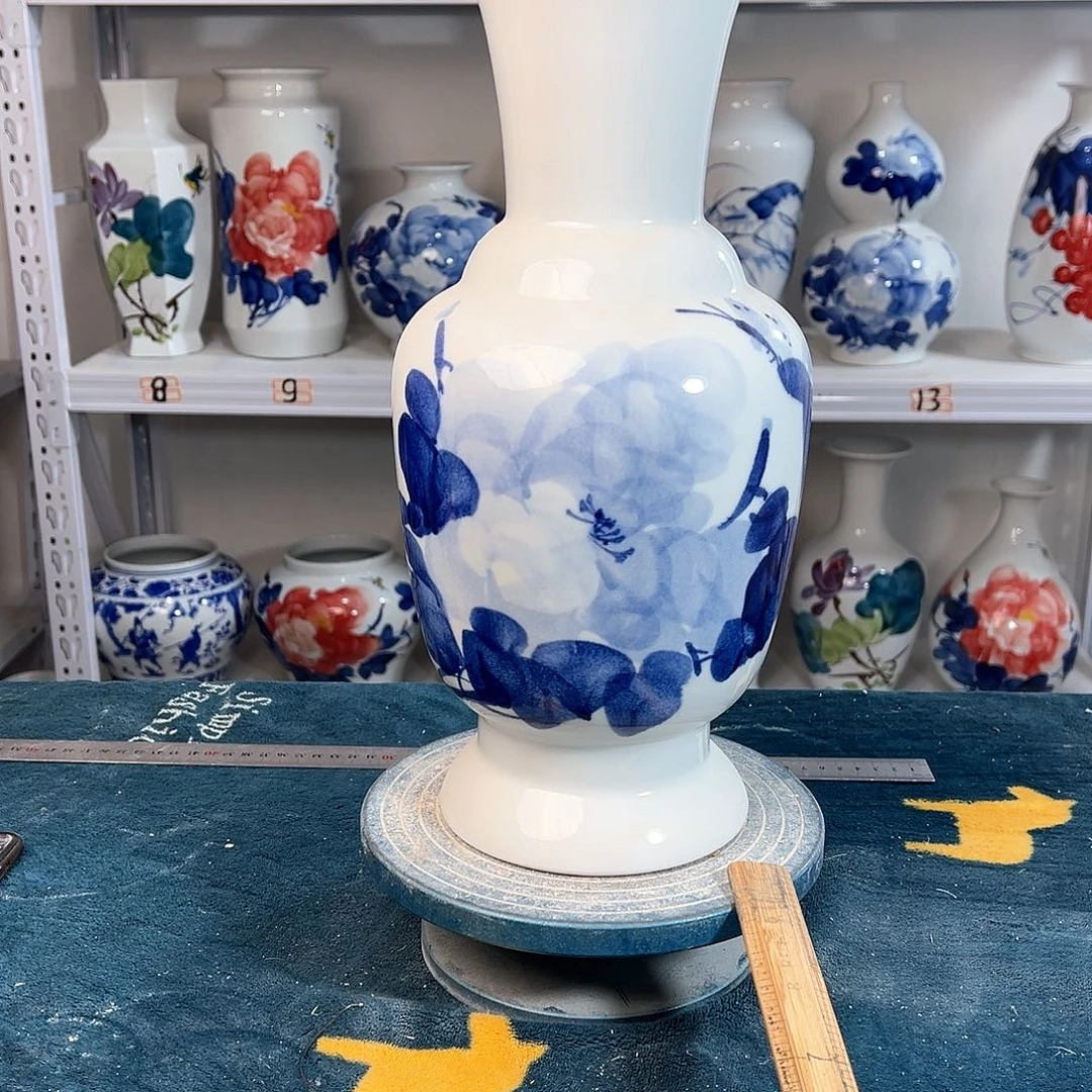 摆件景德镇陶瓷花古青牡