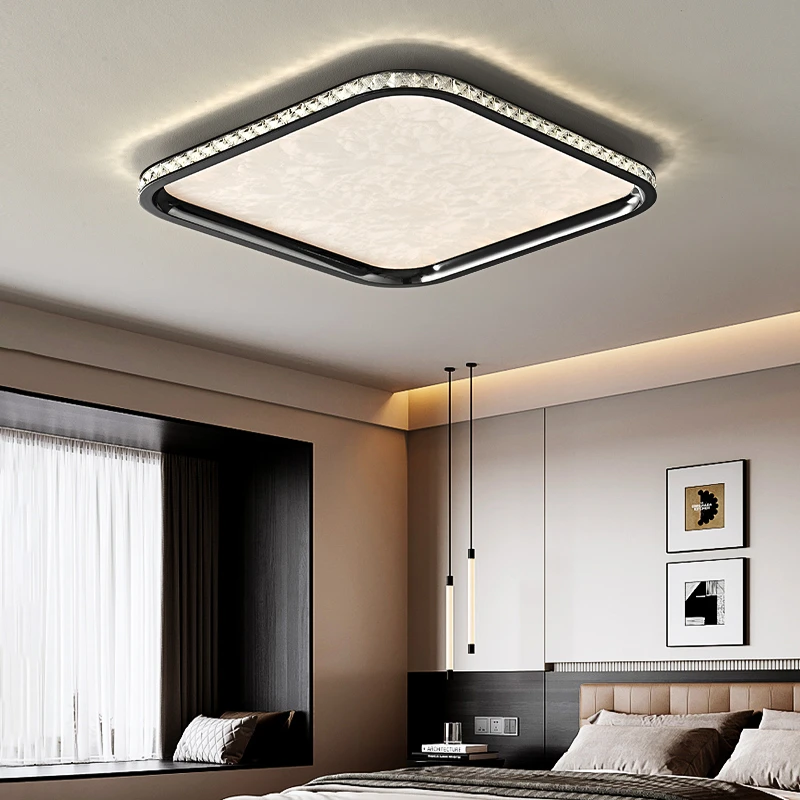 现代简约轻奢水晶卧室吸顶灯全光谱护眼云雾创意设计高级感房间灯