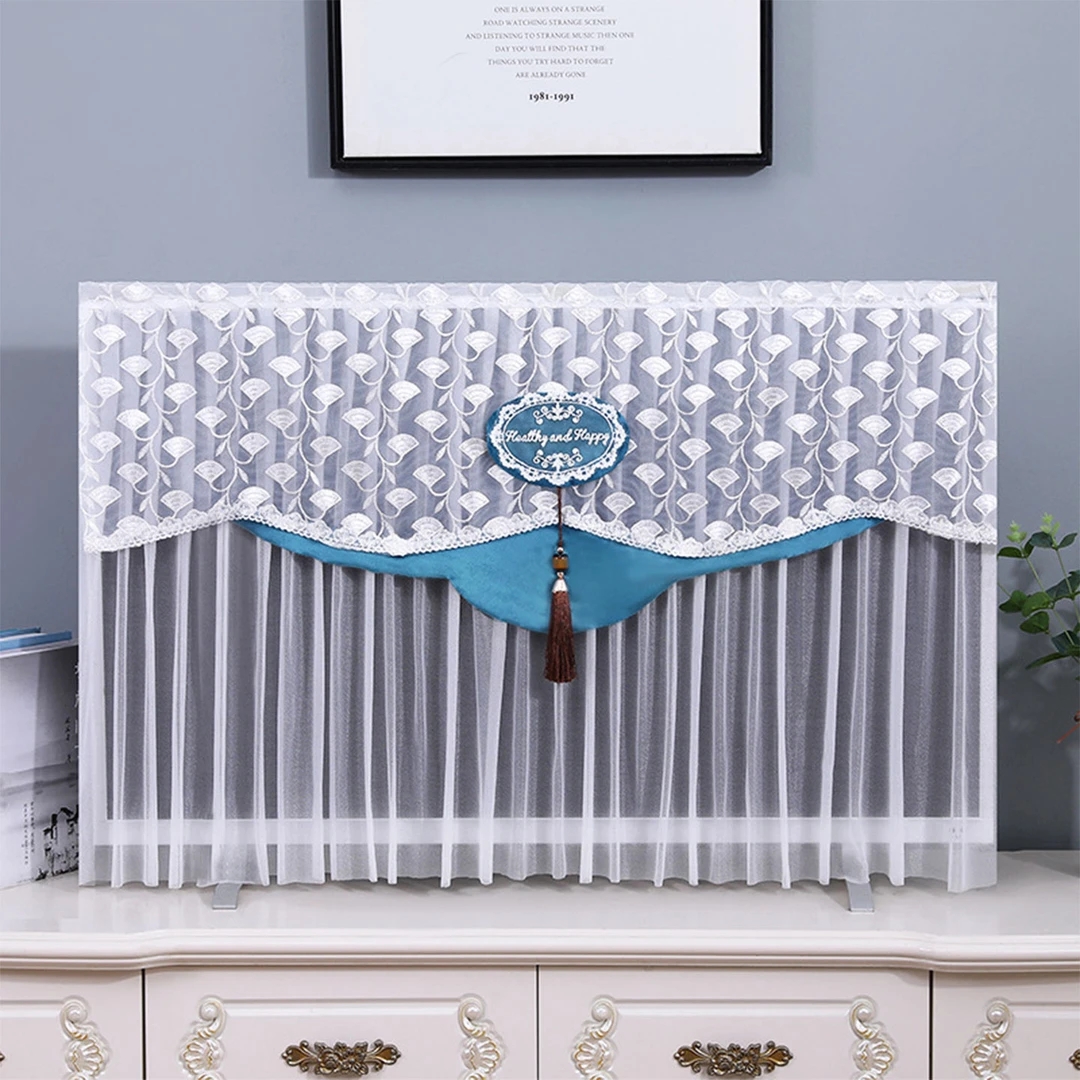 电视机罩盖巾家用防尘罩唯美遮挡装饰蕾丝客厅软装收纳免摘帘