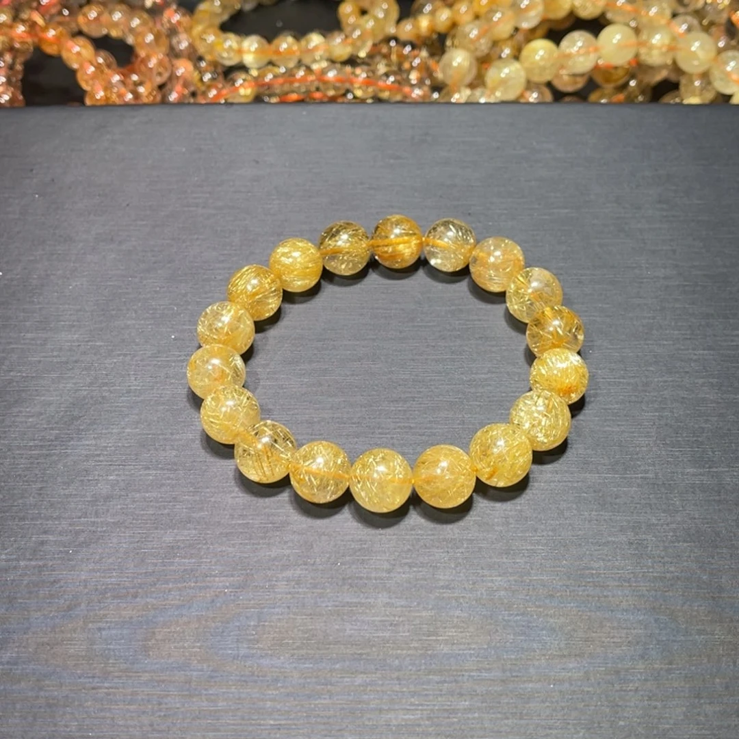 活****发晶未镶嵌手串金钛晶