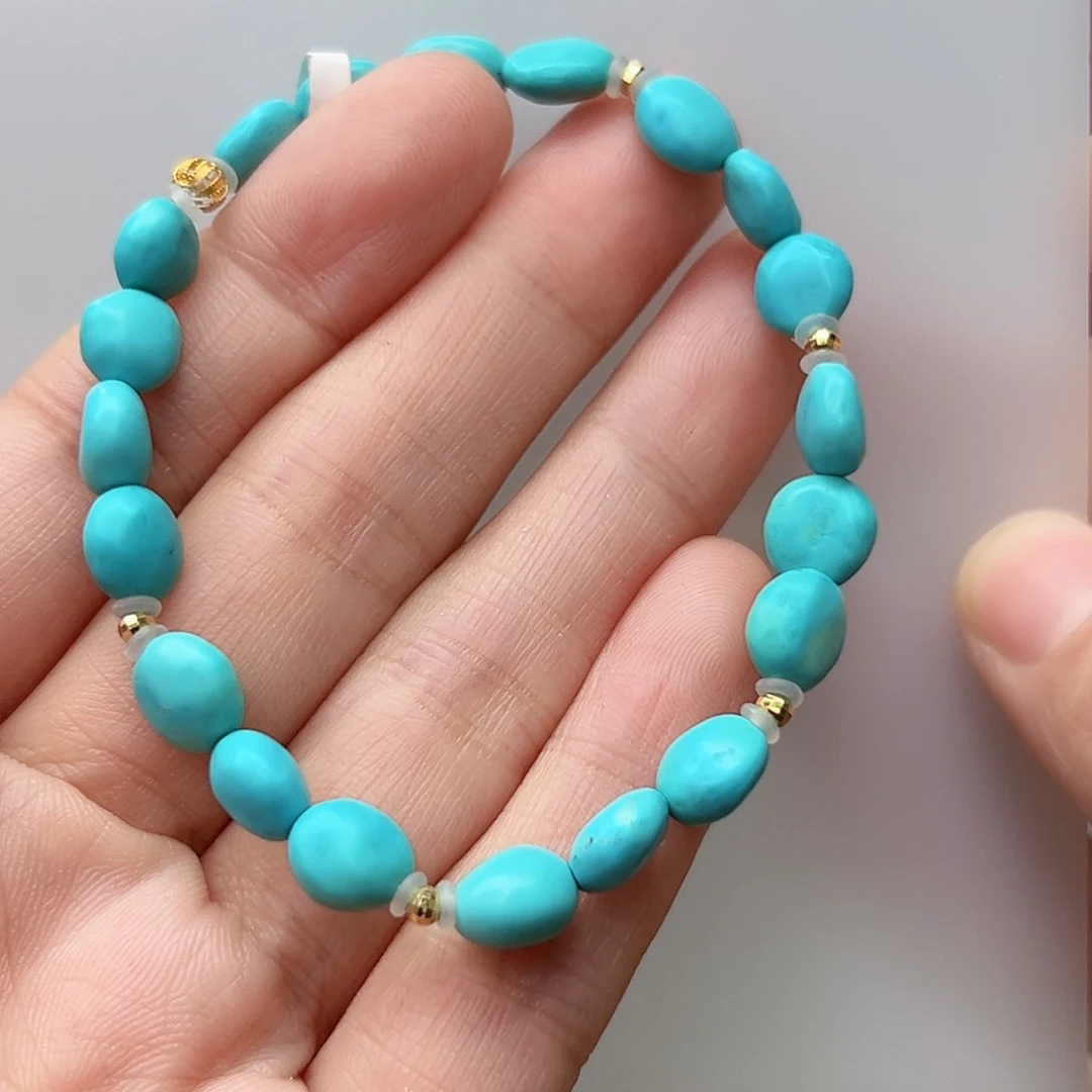 绿松石珠宝奇石18K金镶嵌