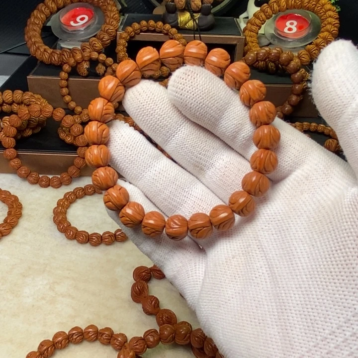 柏***魇手串桃核秦岭龙纹桃核