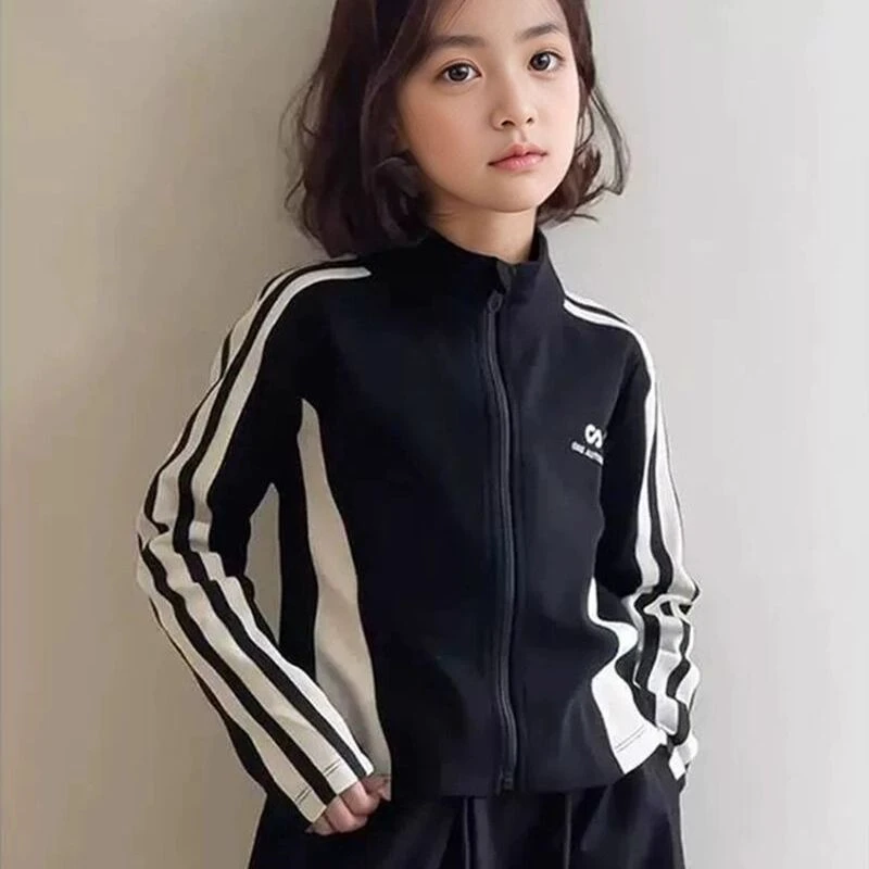 女童外套春秋款2025新款洋气儿童春秋款开衫女孩百搭工装裤两件套
