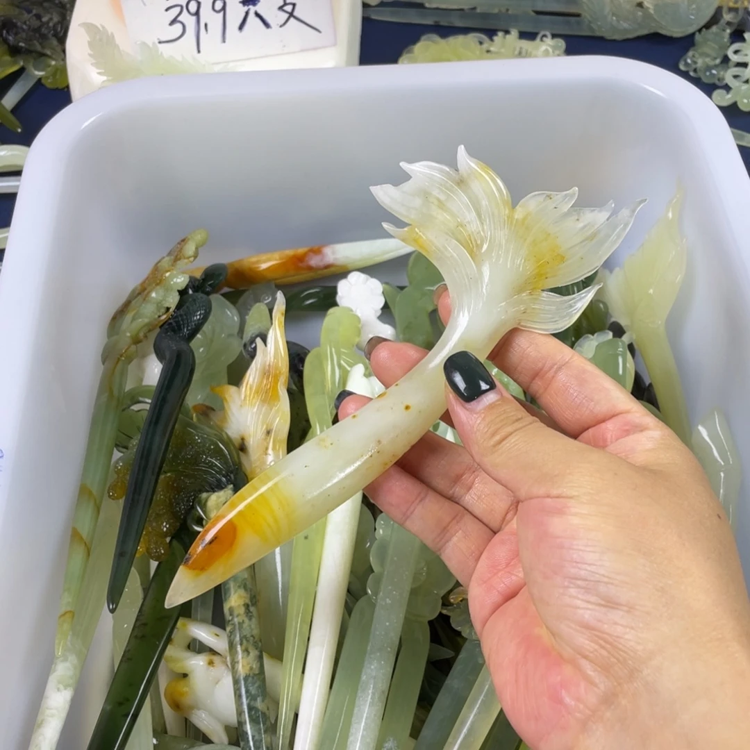 蛇纹石玉未镶嵌发饰