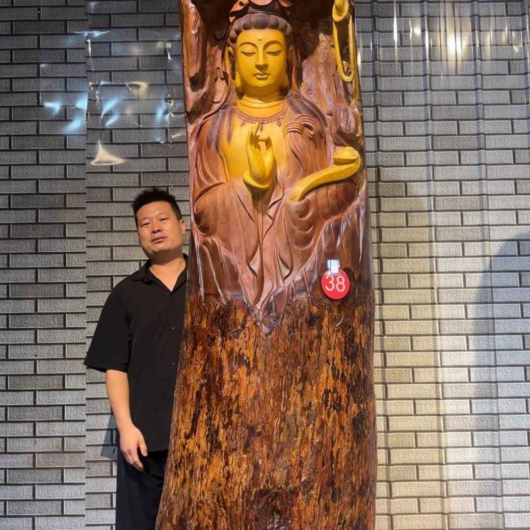 香樟木用****9香樟木材质南海观音250 70 60