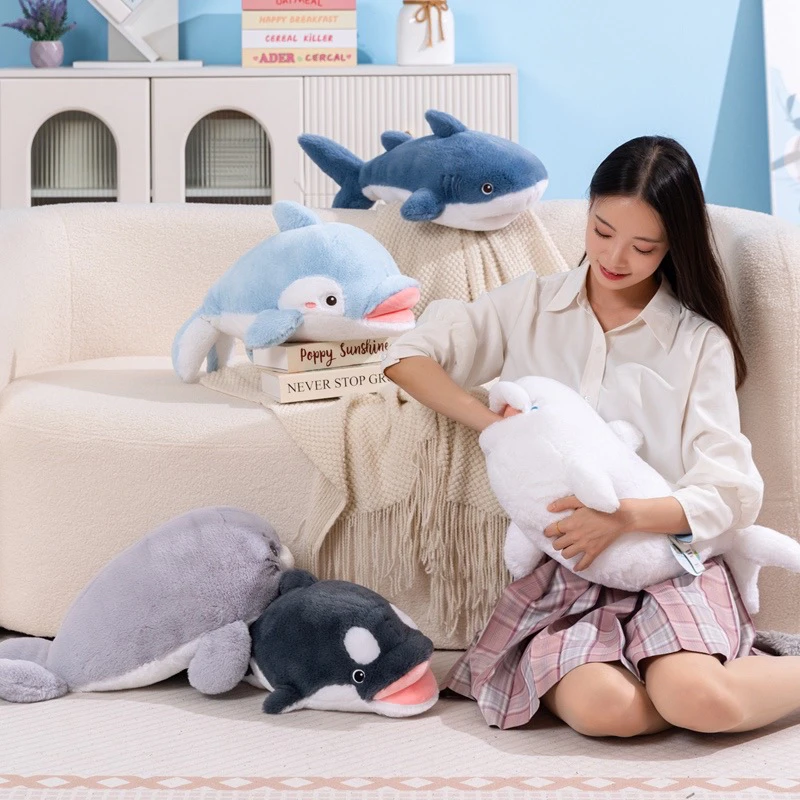 赛特嘟嘟海洋动物鲸鱼鲨鱼海豹可爱毛绒公仔玩偶睡觉抱枕生日礼物