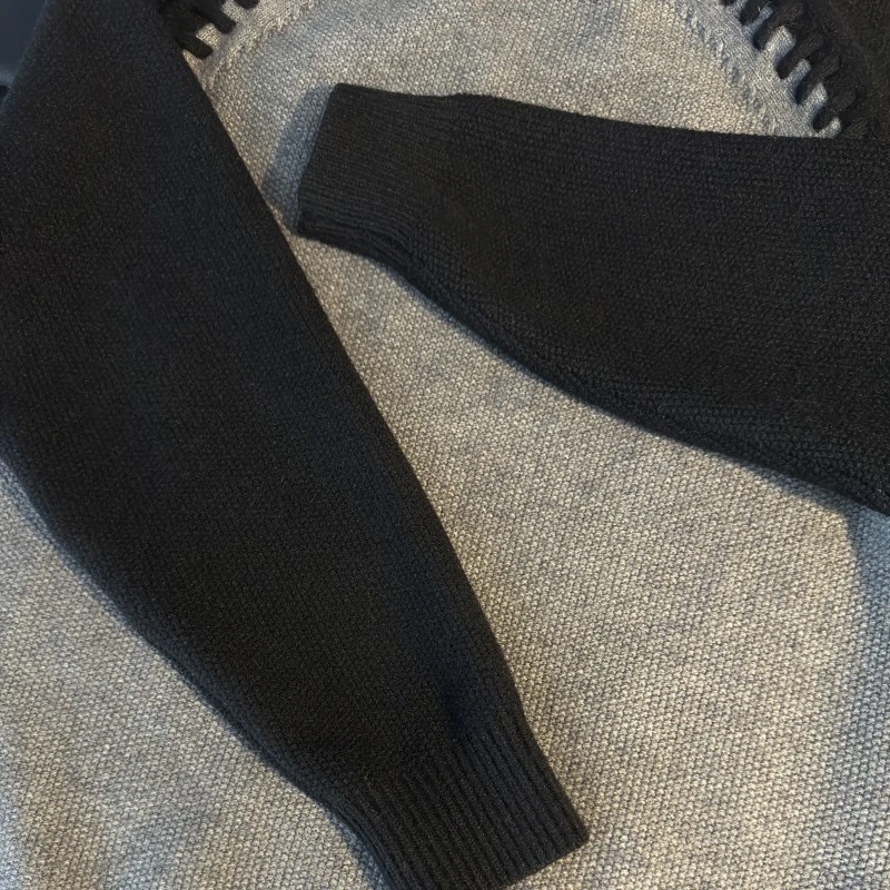 【插肩刺绣】2025新款时尚百搭插肩刺绣圆领套头毛衣男女同款