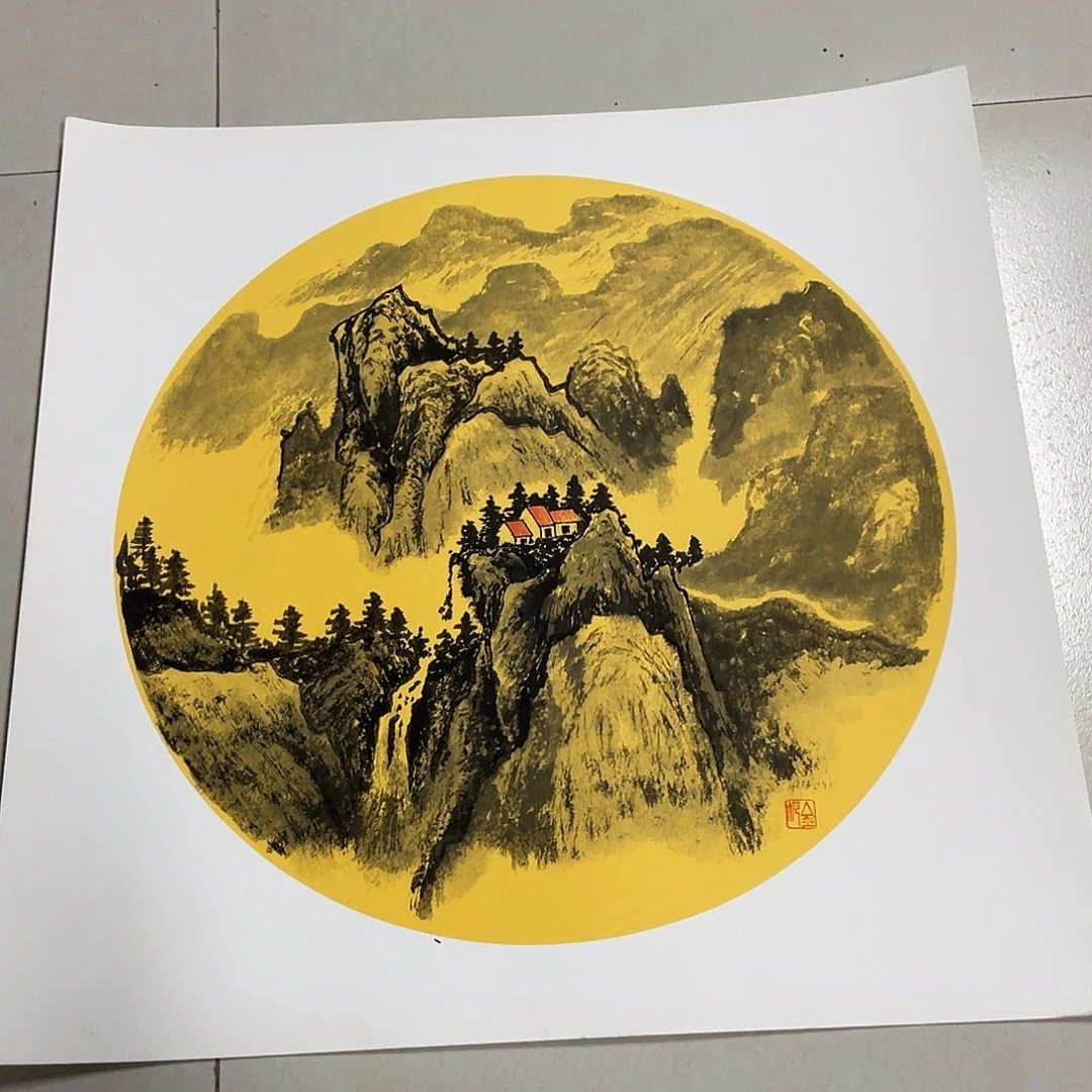 国画三尺画芯50.50卡纸 捡漏