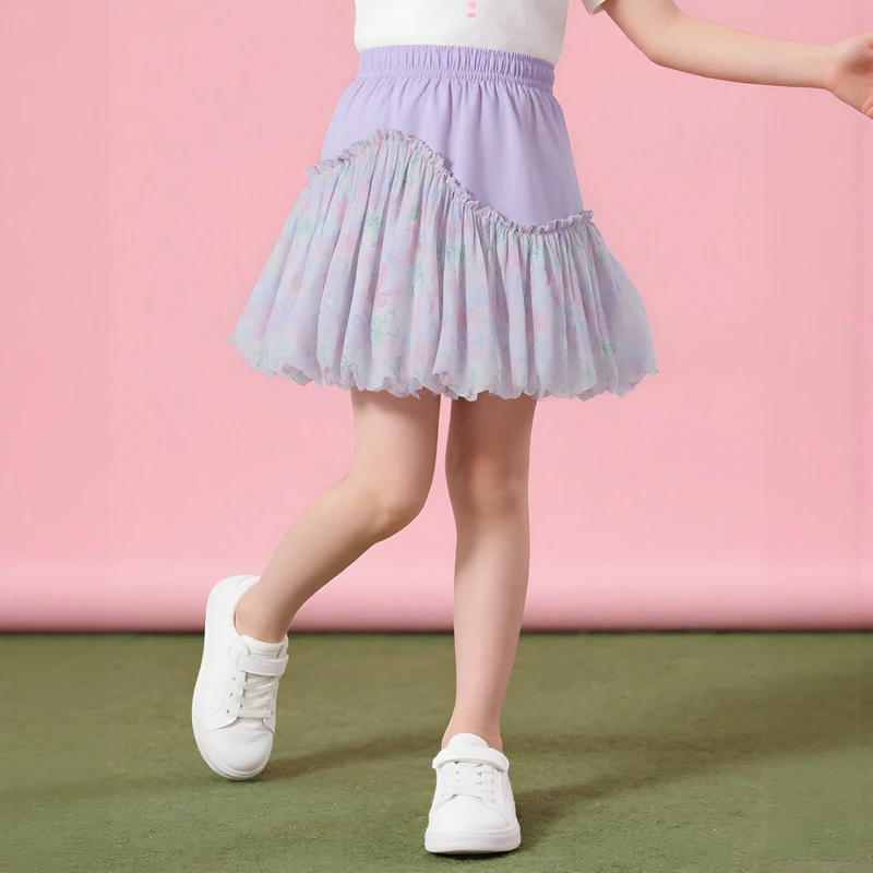 MQD童装女大童25夏季100棉碎花蓬蓬裙甜美小公主短裙BD25221802