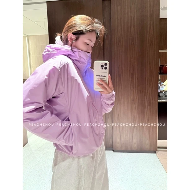 PEACHZHOU 户外防水宽松连帽防风拉链棉服休闲保暖叠穿内胆外套