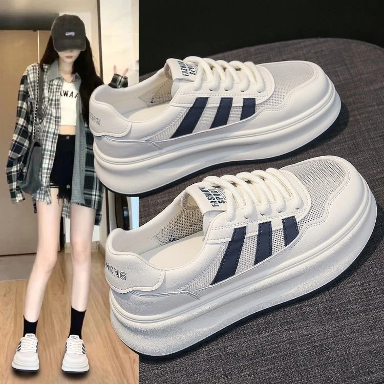 厚底小白鞋女2025新款百搭超火薄款女鞋透气运动休闲板鞋K7