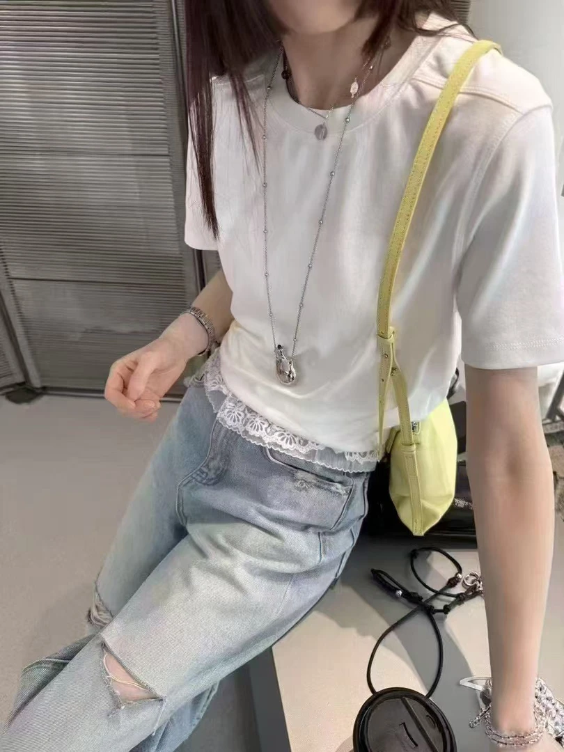 DX135-时尚金色领短袖T恤