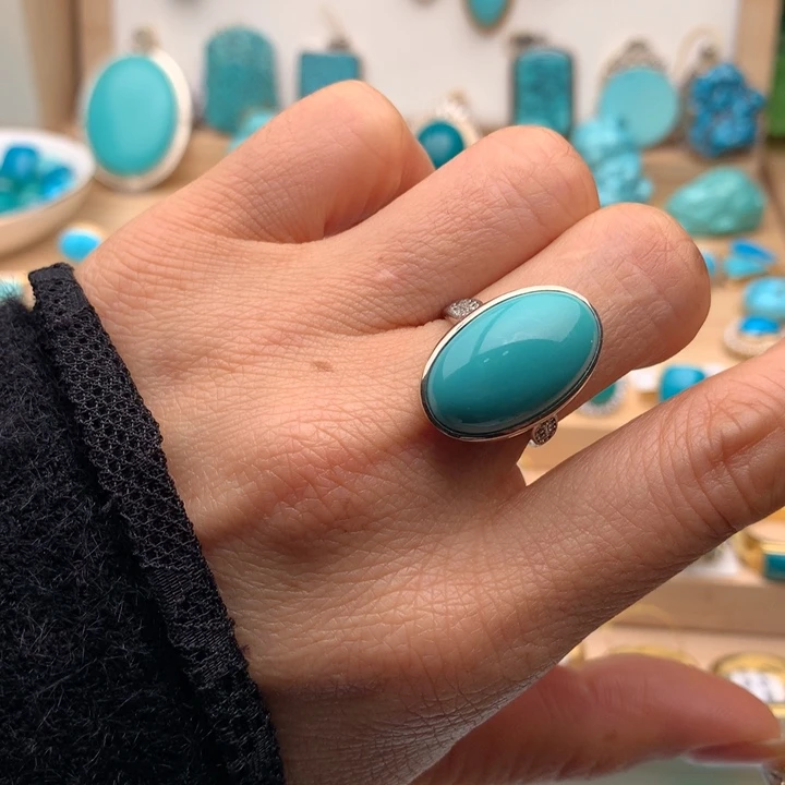 绿松石银S925镶嵌珠宝奇石