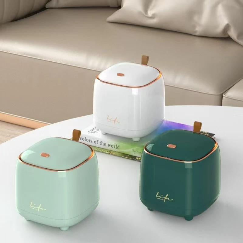 桌面垃圾桶按压式客厅桌上废纸桶车载卧室办公桌餐桌垃圾篓收纳筒