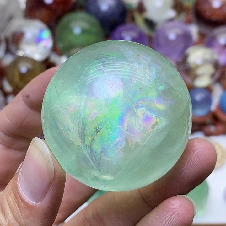 萤石彩虹萤石球未镶嵌