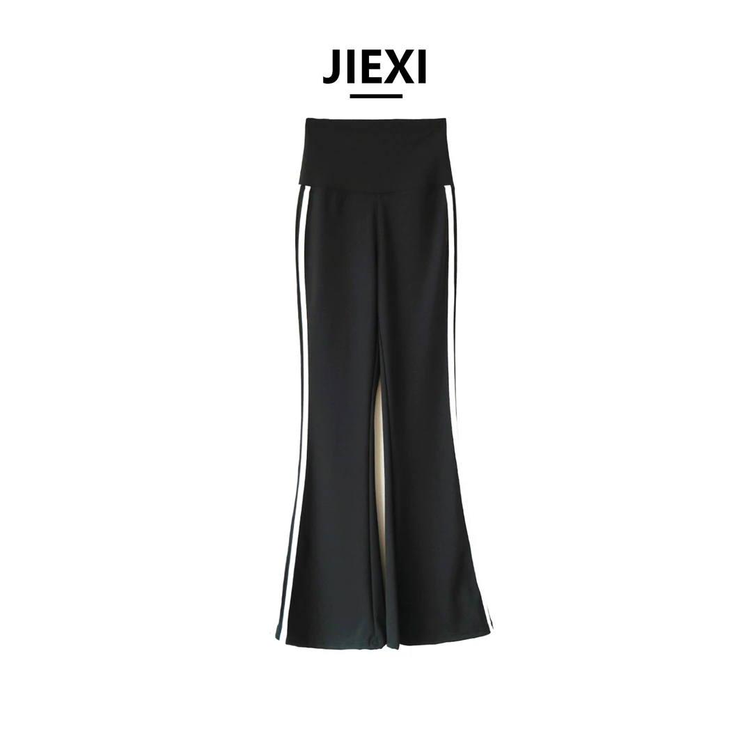 JIEXI春夏百搭高街潮牌个性显瘦高弹喇叭裤时尚女士休闲裤子k99