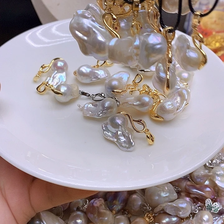 淡水珍珠银S925镶嵌颈饰767