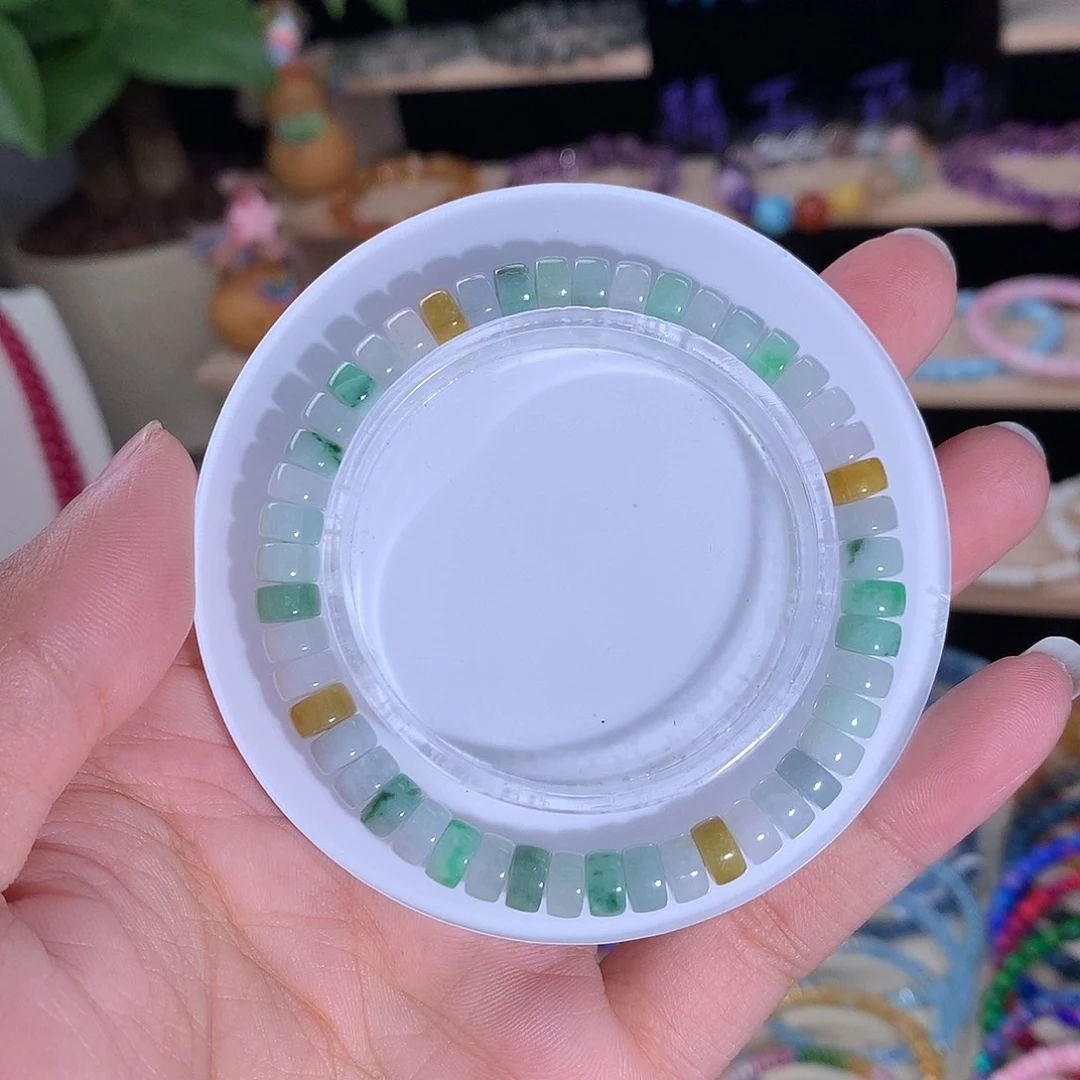 未镶嵌手串翡翠精工药片缅料翡翠6.5mm