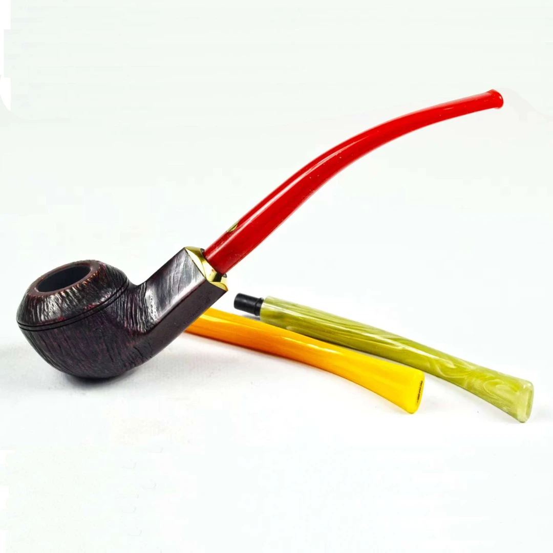 马仕烟斗利纳特伯爵系列一斗两用拉丝饰面牛头手工石楠木烟斗