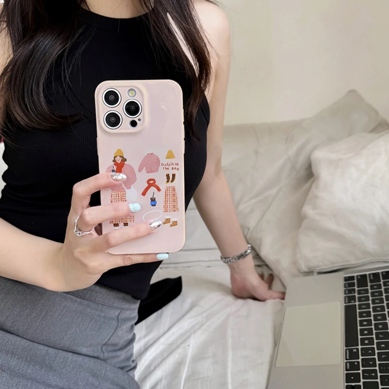 个性女孩适用苹果16promax手机壳苹果16新款15pro小众不撞款14/15