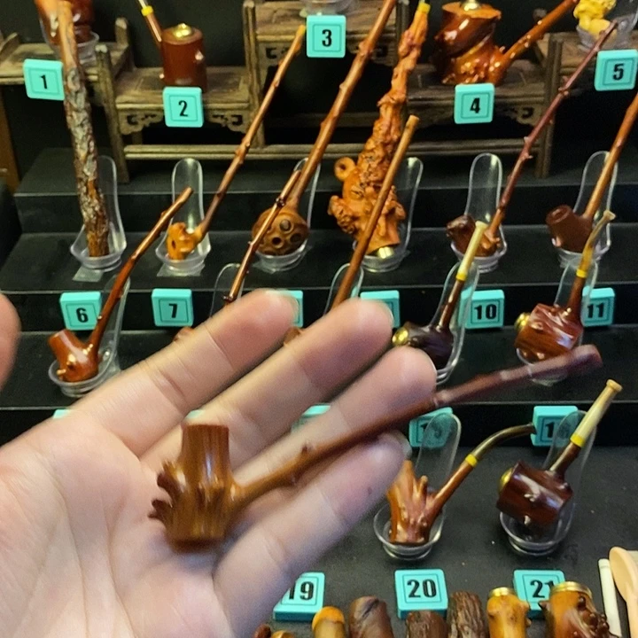 山***鹰大叶紫檀（黑酸枝木类）檬子木烟斗
