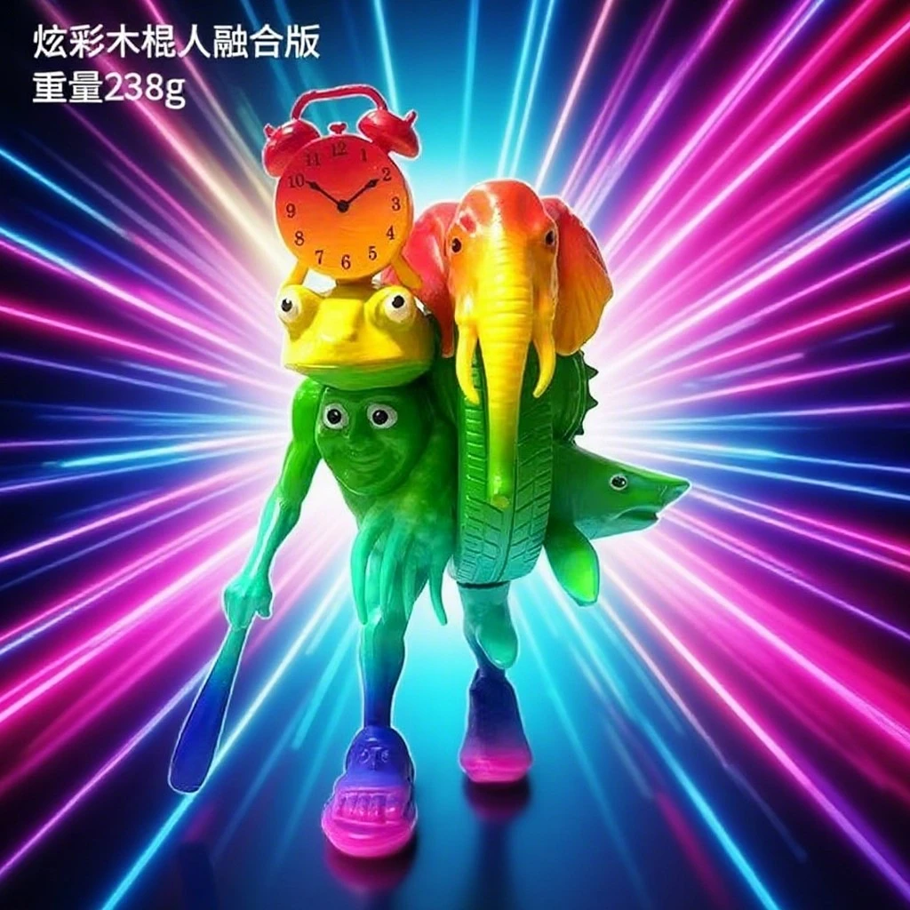 TungTungsahur彩虹木棍人新山海经儿童版3-6岁益智玩具融合怪公仔