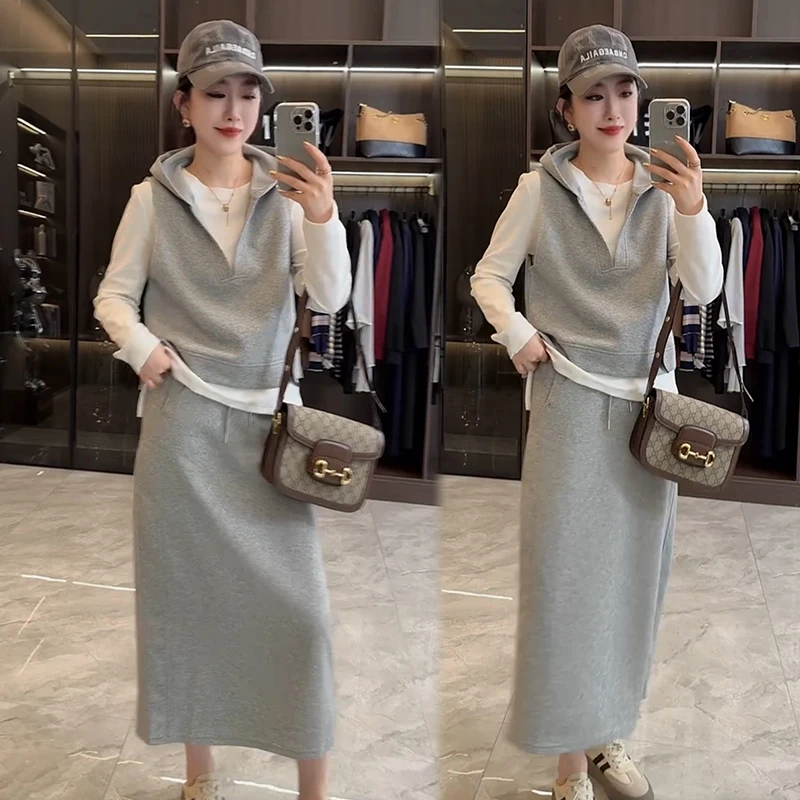2025秋季新款时尚显瘦气质网红高档套装女高级百搭宽松大码三件套