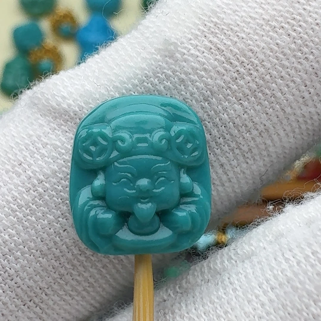 绿松石未镶嵌黄财背云10.2