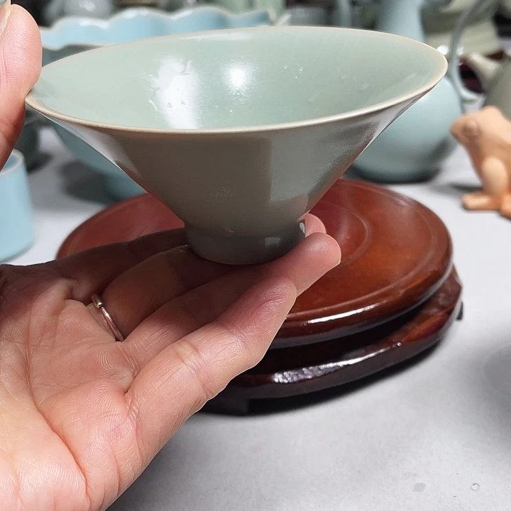 原矿釉汝瓷仿古釉斗笠杯一级