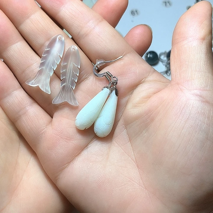 蛇纹石玉未镶嵌耳环眼****✨