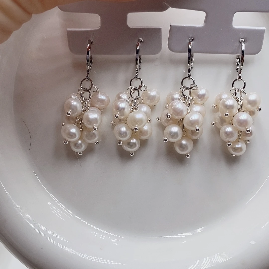 耳饰淡水珍珠银S925镶嵌