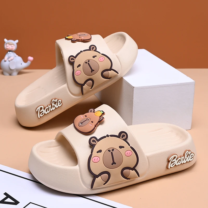 夏季新款卡皮巴拉外穿厚底防滑凉拖鞋卡通网红男女童中大童