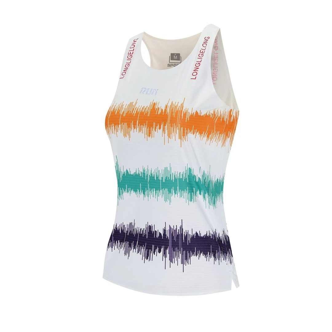 跑步背心无痕压胶印花男女款吸湿轻量健身上衣马拉松运动速干衣夏