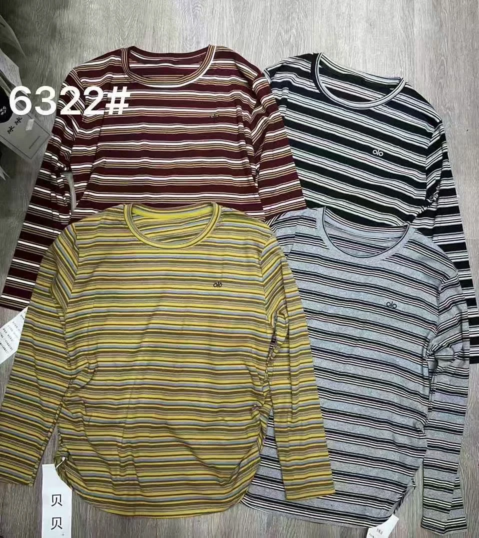 长袖吸湿排汗打底衫时尚针织杂志风粗横条纹圆领