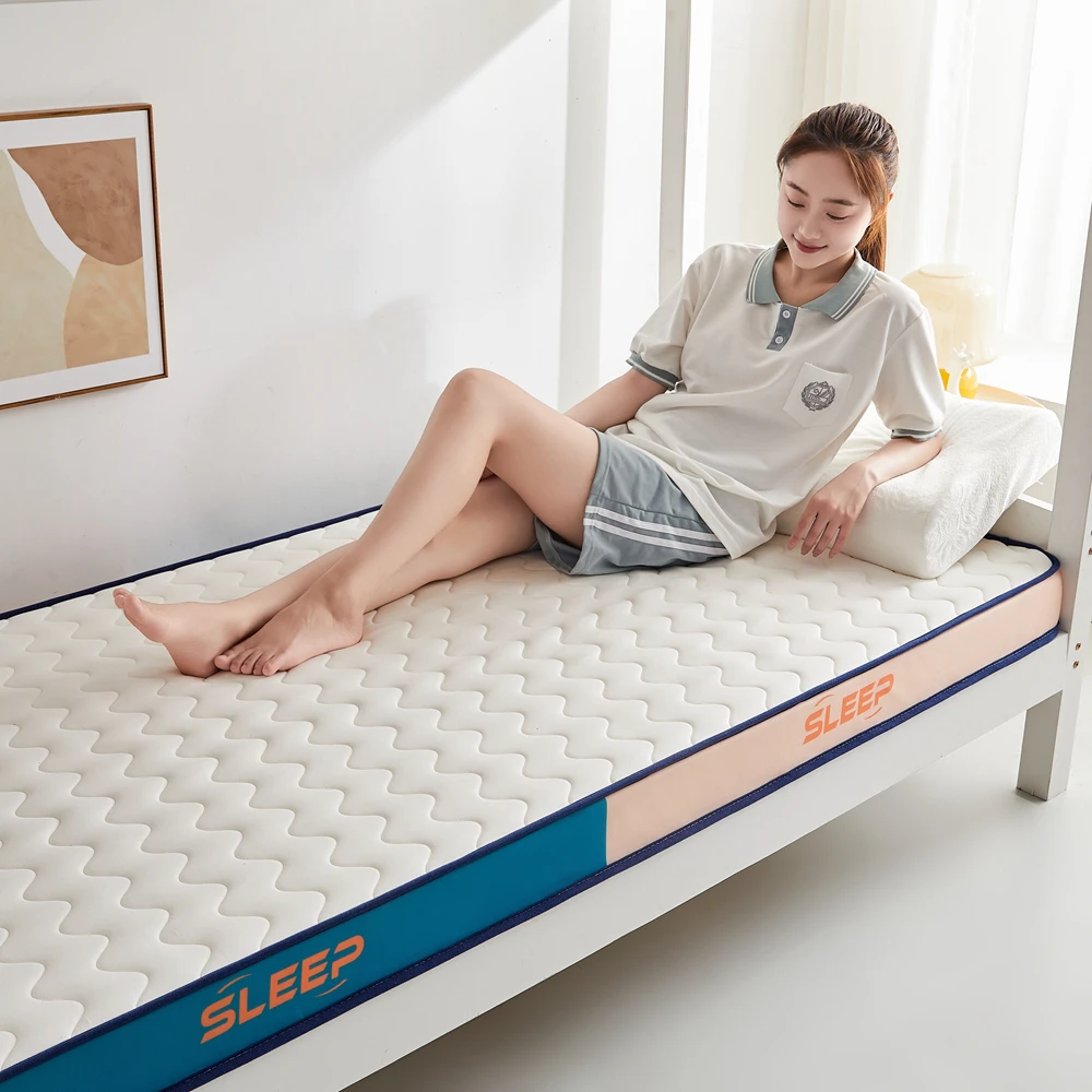 乳胶床垫牛奶丝絎绣夹棉加厚学生床垫褥上下铺学生宿舍可折叠90cm