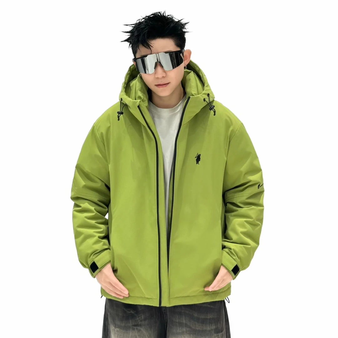 国标羽绒服男士工装连帽冲锋衣防风加厚保暖休闲百搭外套情侣防水