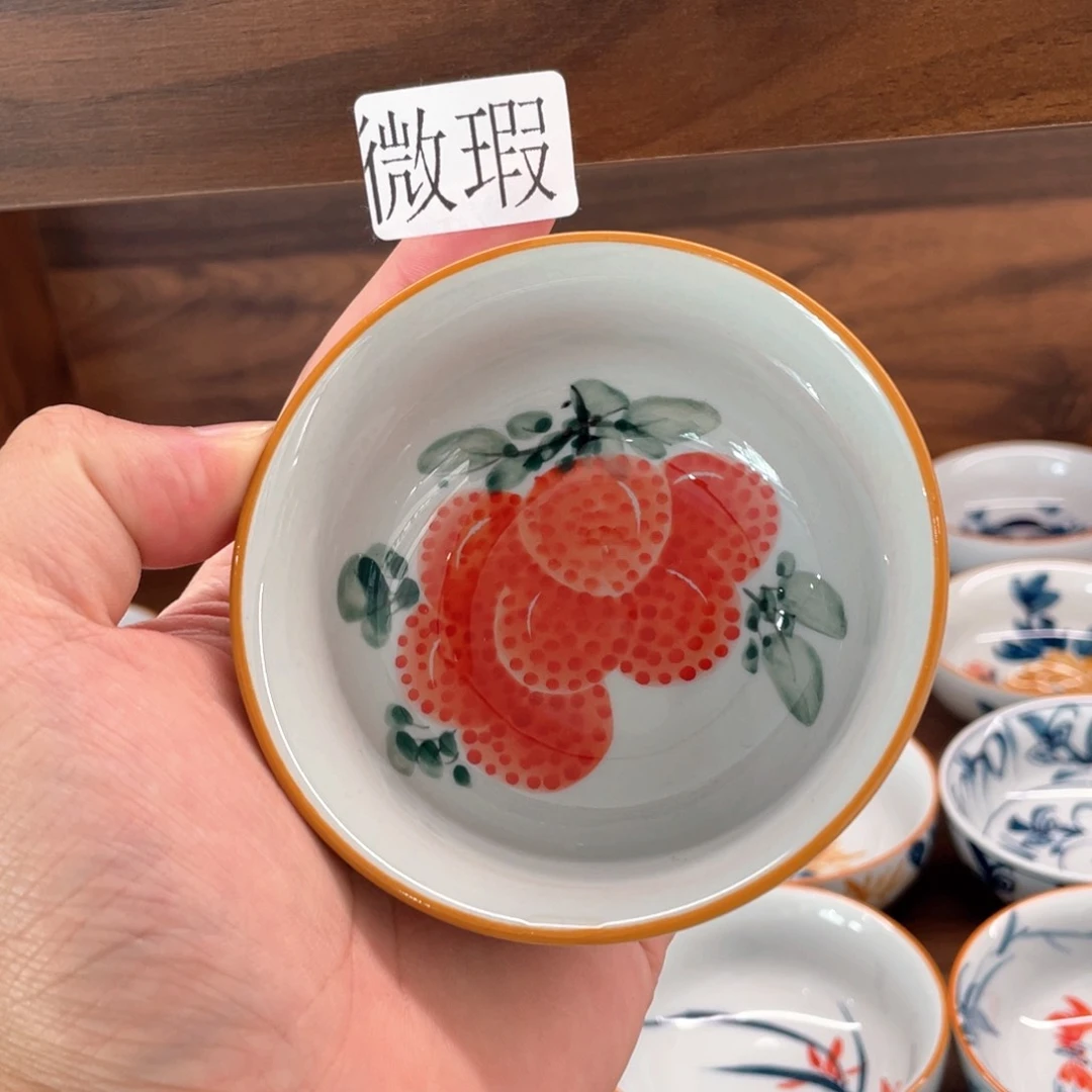 釉下手绘茶具微瑕