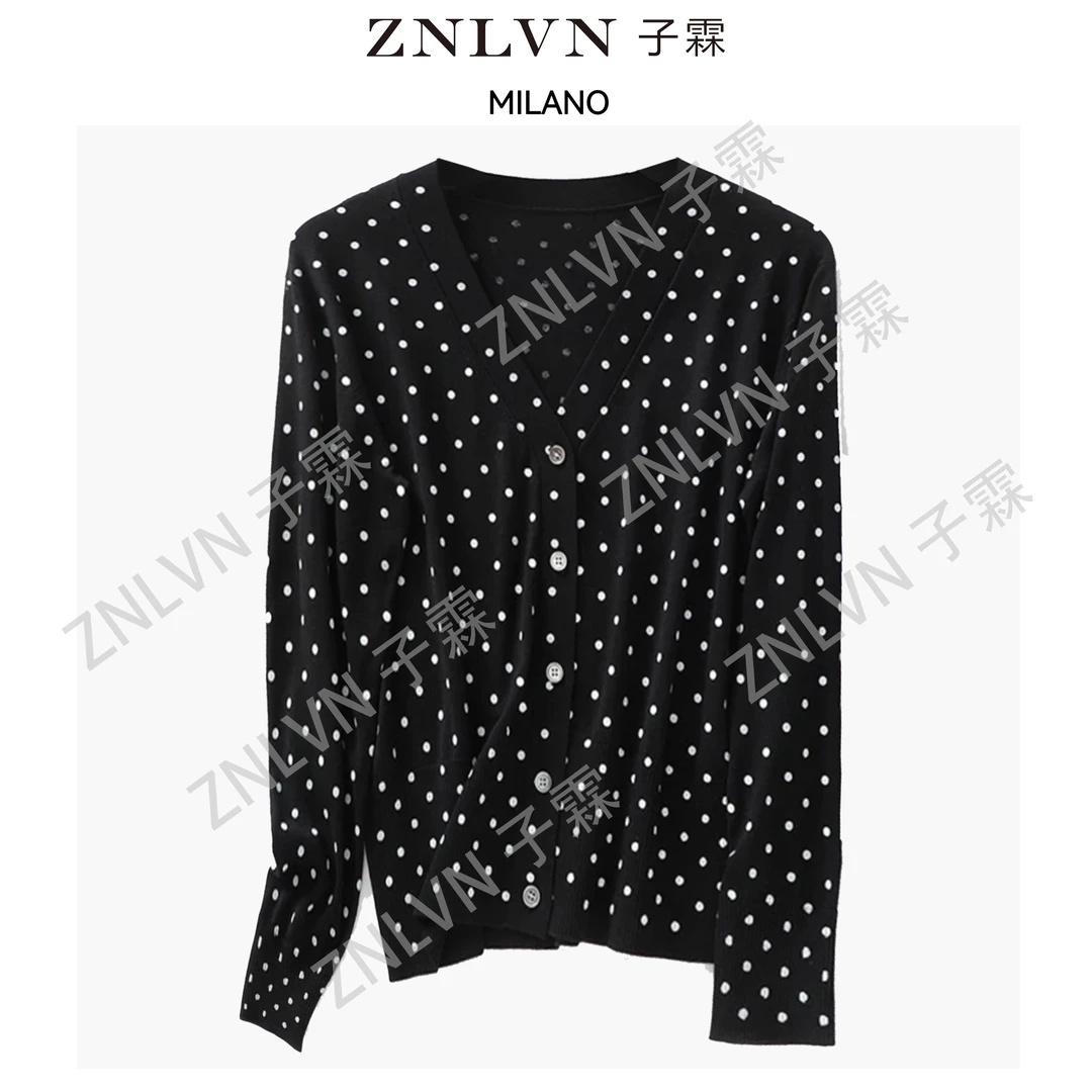 【金姐专属】ZNLVN波点春季轻奢高级时尚百搭气质针织衫