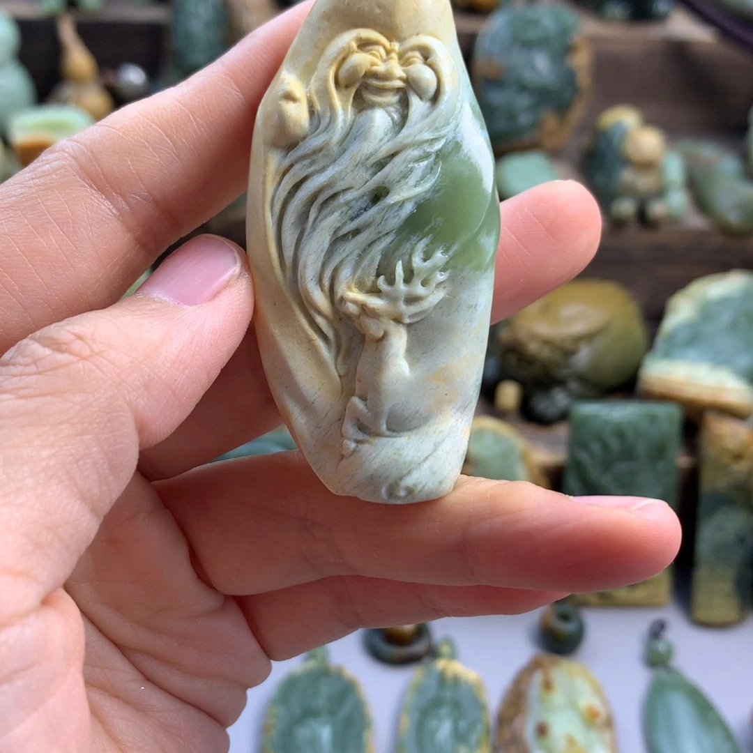 心***安岫岩河磨玉（透闪石质玉）未镶嵌珠宝奇石