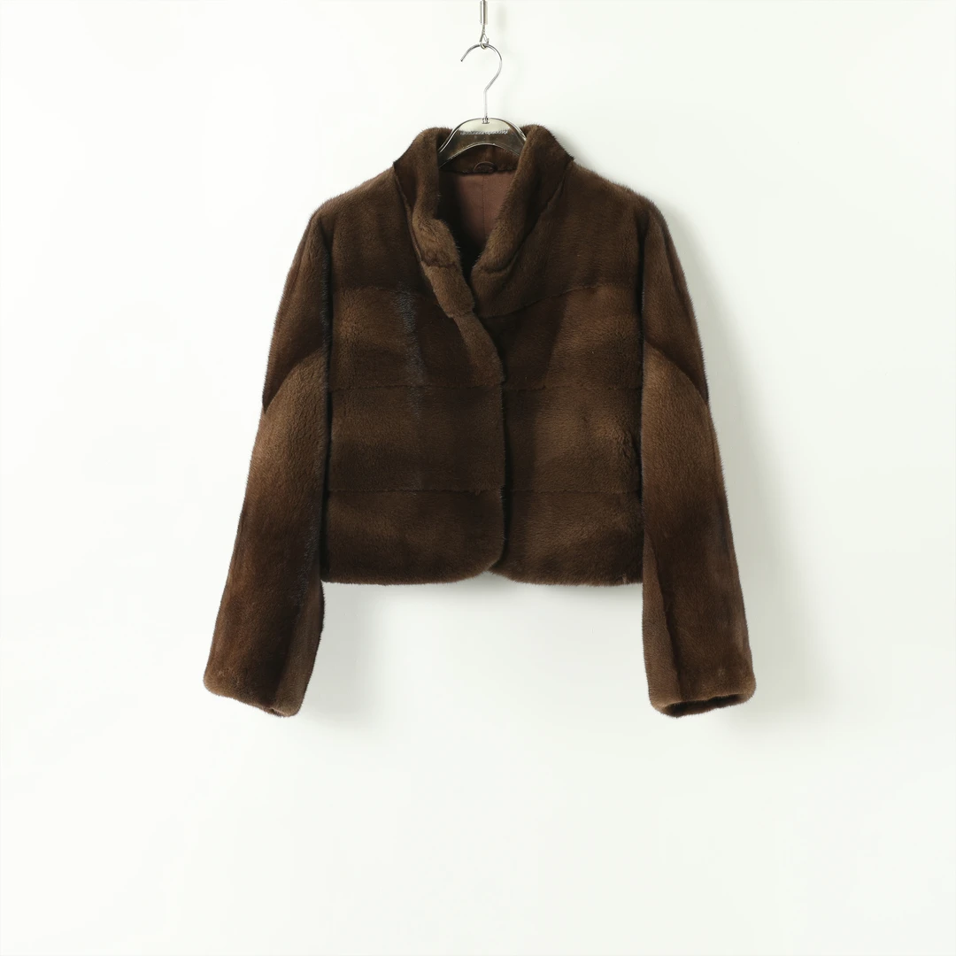 【孤品不退换】洛哥25666 哥哈紫标水貂 真丝减龄短款皮草